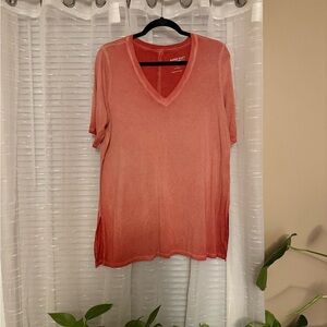 Torrid Women's Orange/Coral Ombré  V-Neck Tunic